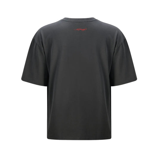 Ed Hardy Love Kills Slowly T-Shirt Black Rückansicht – schwarzes Vintage-Shirt mit rotem Logo-Print im Nacken, Rückseite