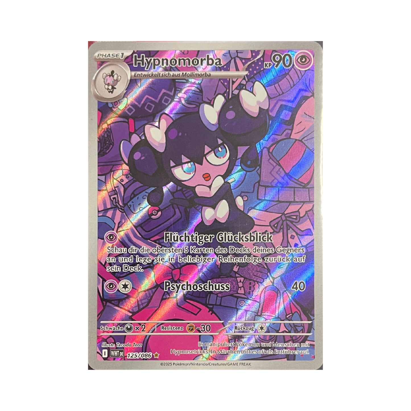 Pokemon Hypnomorba 125/086 WHT DE – deutsche holografische Sammelkarte mit Hypnomorba-Motiv, Vorderseite
