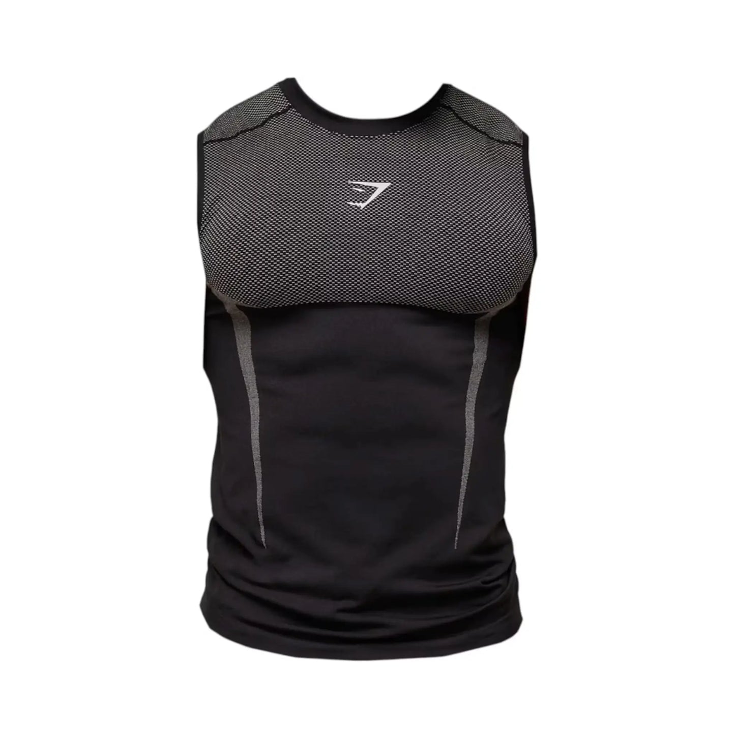 Gymshark Onyx 5.0 Seamless Tank Black Light Grey Herren Tanktop Vorderansicht