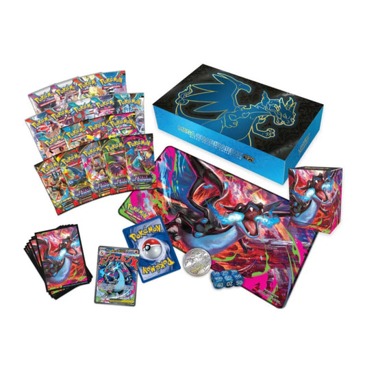 Pokémon Mega Glurak X ex Ultra Premium Kollektion – Inhalt mit Boostern, Playmat, Promo-Karten und Zubehör