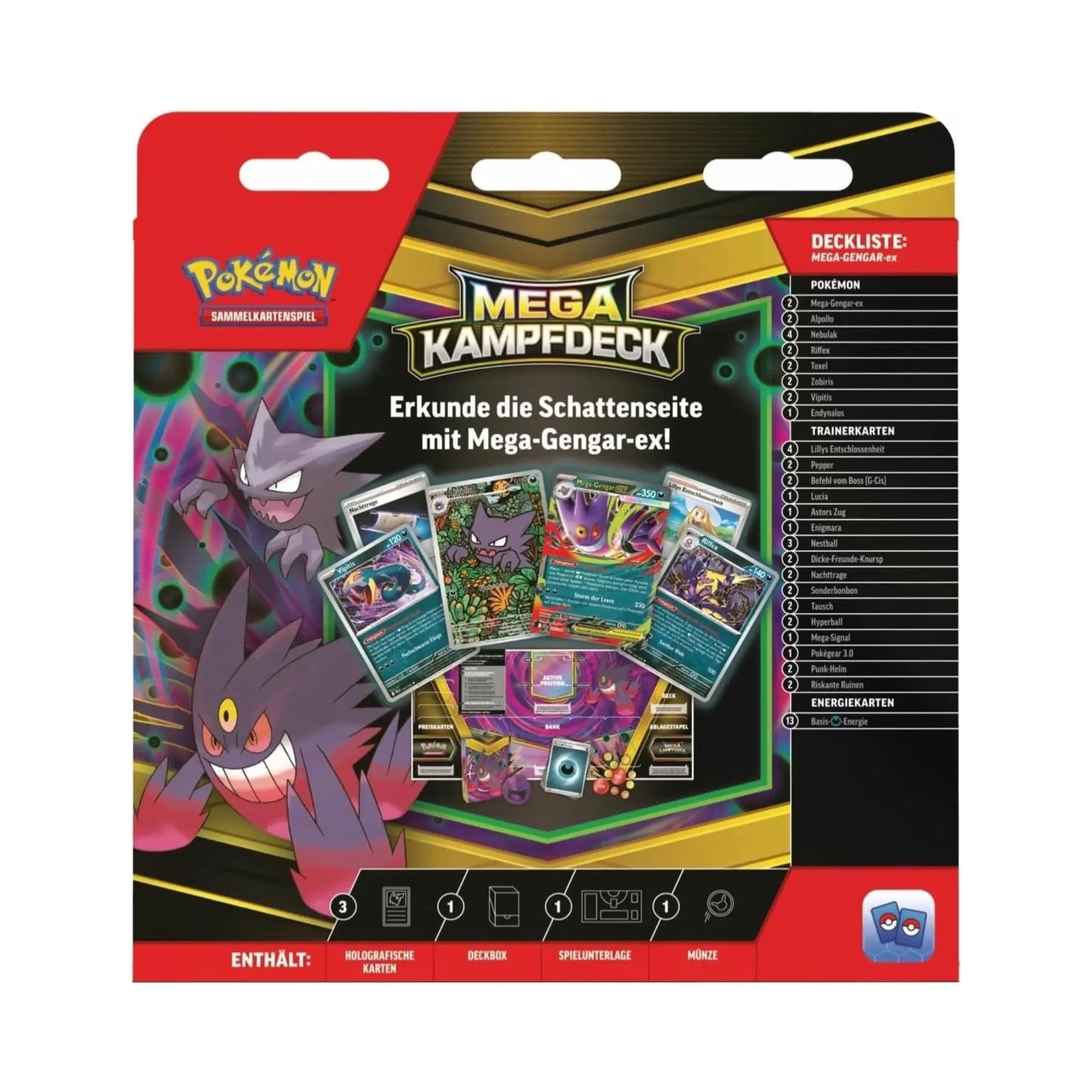 Pokémon Mega Kampfdeck Mega Gengar EX Rückseite Komplettinhalt TCG Deck