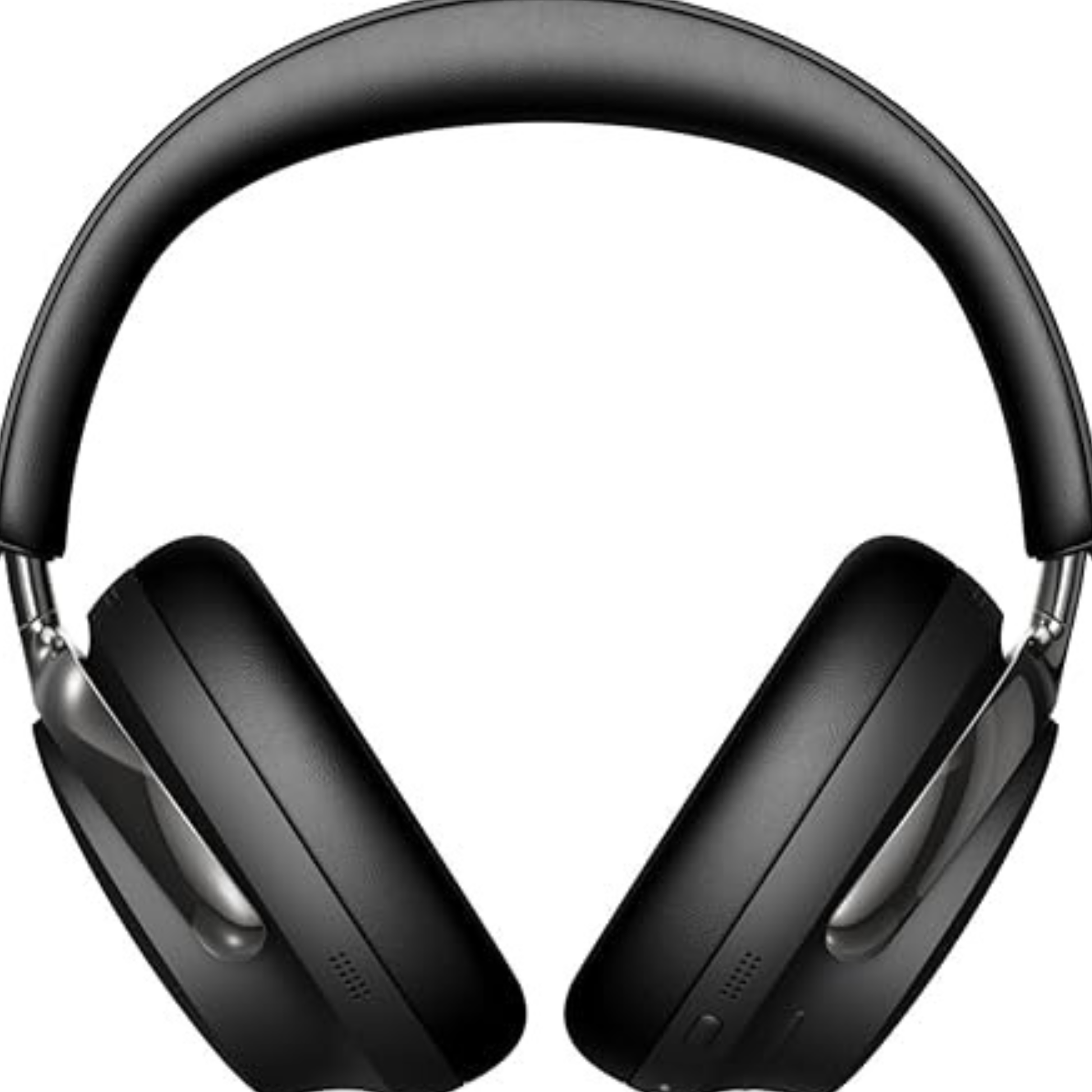Bose QuietComfort Ultra Bluetooth-Kopfhörer in Schwarz, Frontansicht mit geöffnetem Bügel