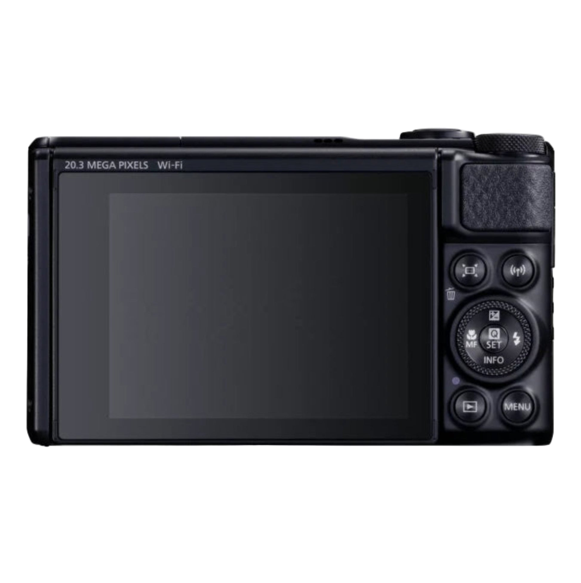 Canon PowerShot SX740 HS Kamera Schwarz – Rückseite mit Bildschirm