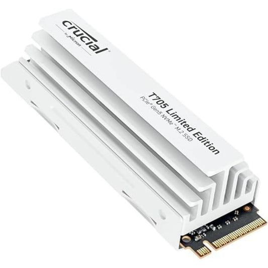 Crucial T705 2TB NVMe PCIe 5.0 SSD mit weißem Kühlkörper