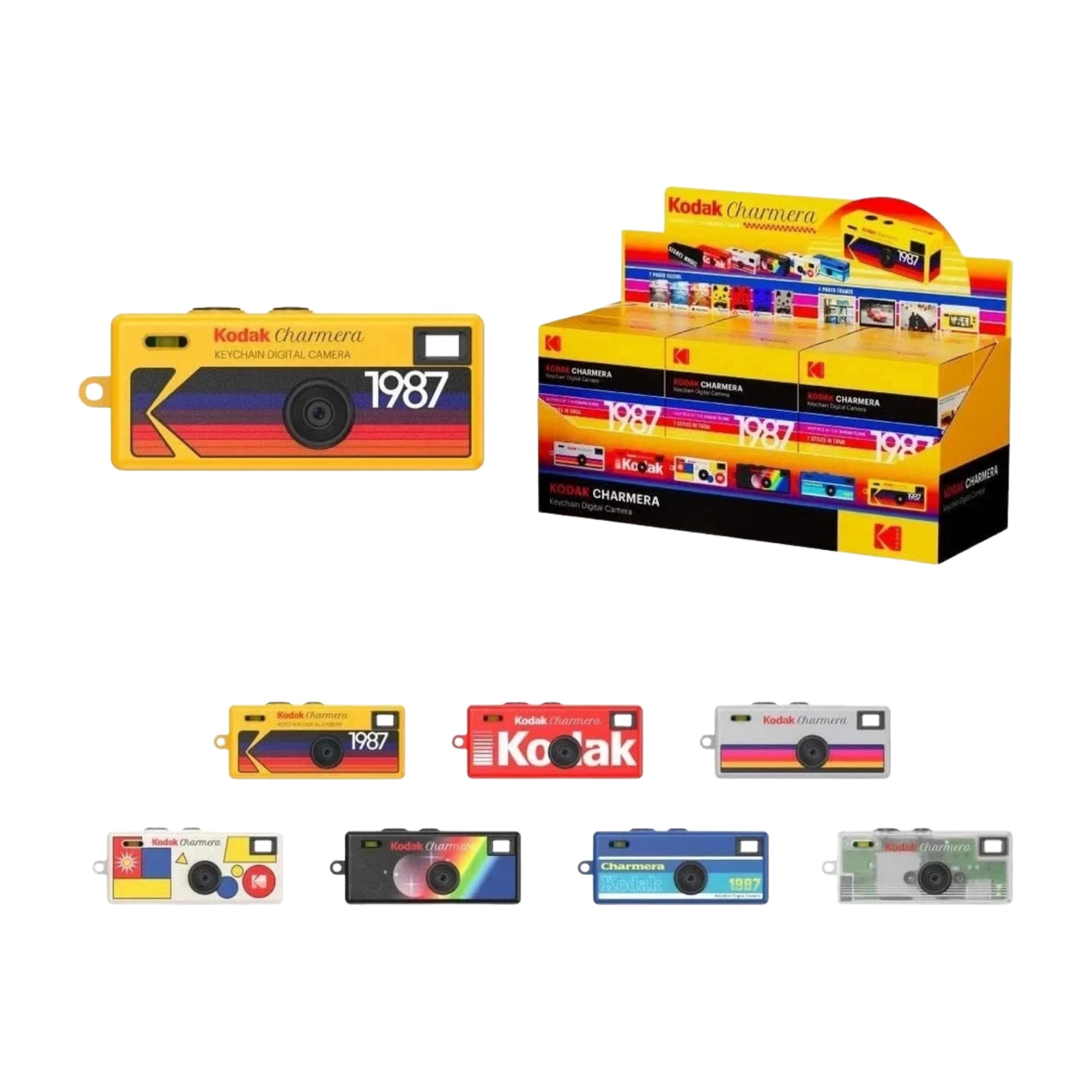 Kodak Charmera Schlüsselanhänger Digitalkamera Blind Box mit verschiedenen Retro Designs Übersicht