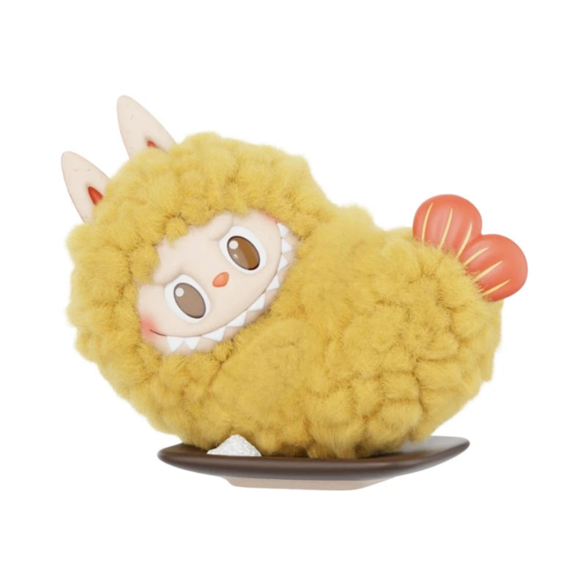 POP MART LABUBU Wacky Mart Figur – niedliche Sammlerfigur in einem flauschigen gelben Kostüm mit Hasenohren und Fischschwanz, Teil der verspielten THE MONSTERS Wacky Mart Kollektion.