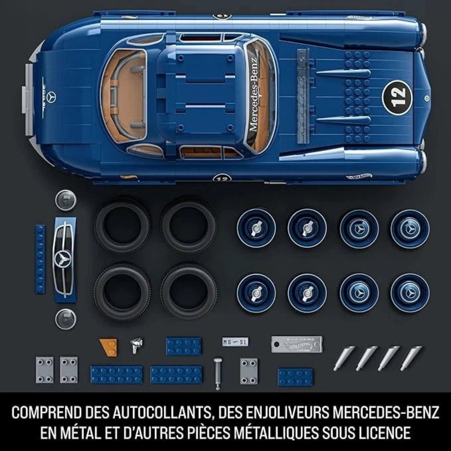 Mercedes-Benz Sammlermodell – hochwertiges blaues Metallmodell mit authentischen Felgen, Aufklebern und lizenzierten Mercedes-Benz-Teilen, perfekt für detailverliebte Sammler.