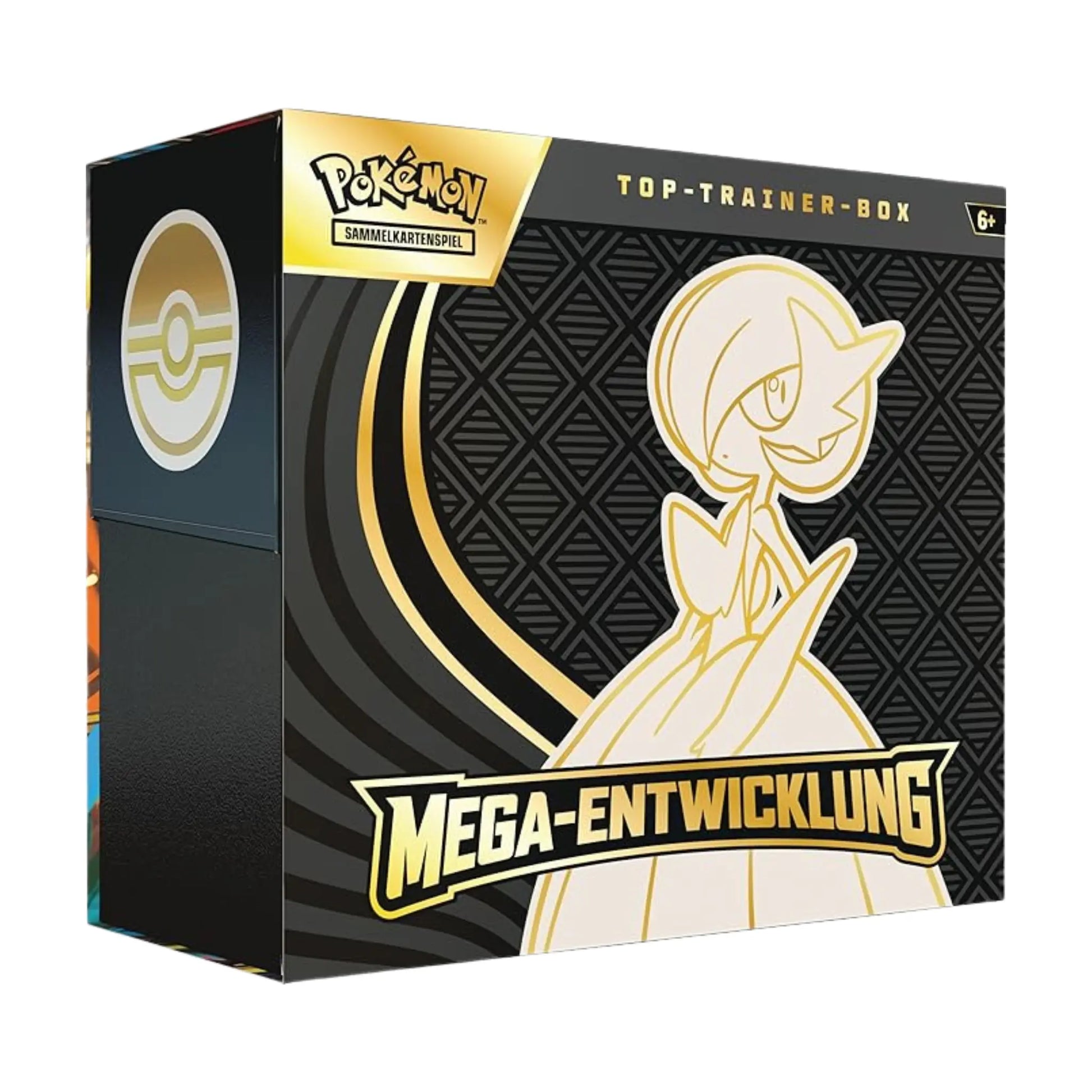 Pokémon Mega-Entwicklungen Guardevoir Top Trainer Box (DE Version) – Verpackung Vorderansicht