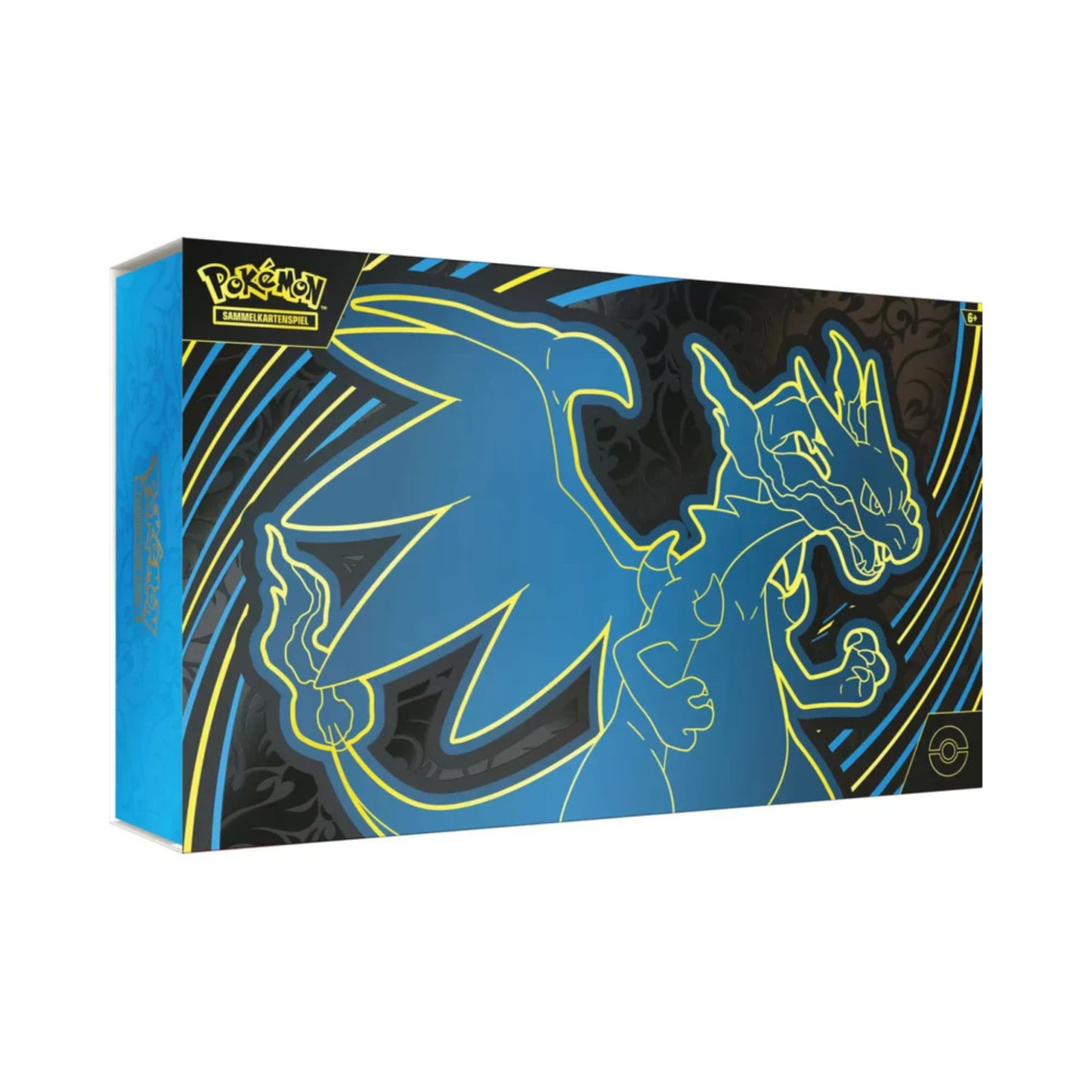 Pokémon Mega Glurak X ex Ultra Premium Kollektion – geschlossene Box mit blauem Glurak-Design