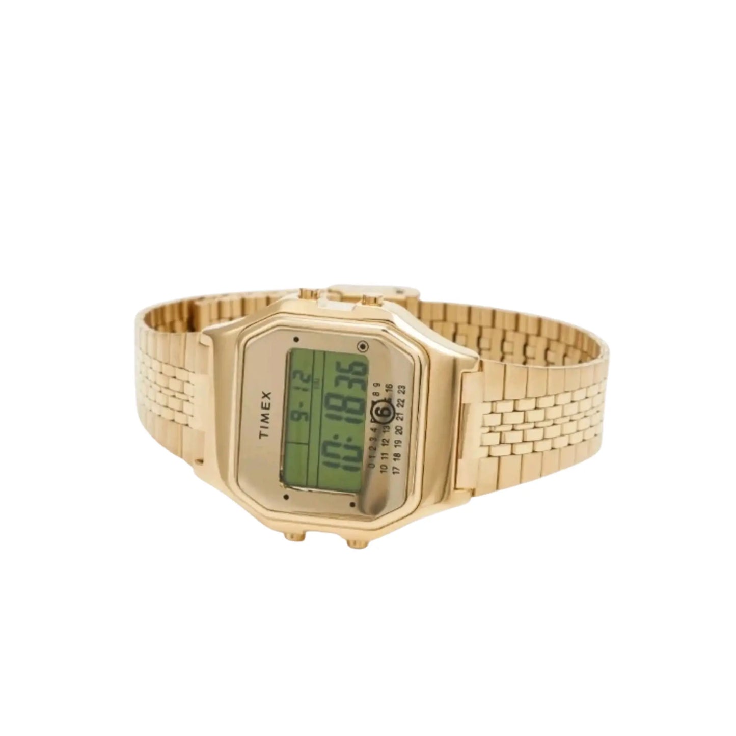 timex mm6 t80 digitaluhr gold 34mm seitenansicht unisexmodell