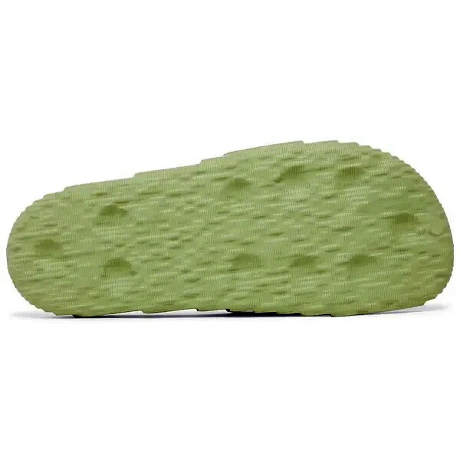 Adidas Adilette 22 Slides in Magic Lime, Unterseite der hellgrünen Sandale mit strukturierter, rutschfester Sohle, aufgenommen auf weißem Hintergrund.